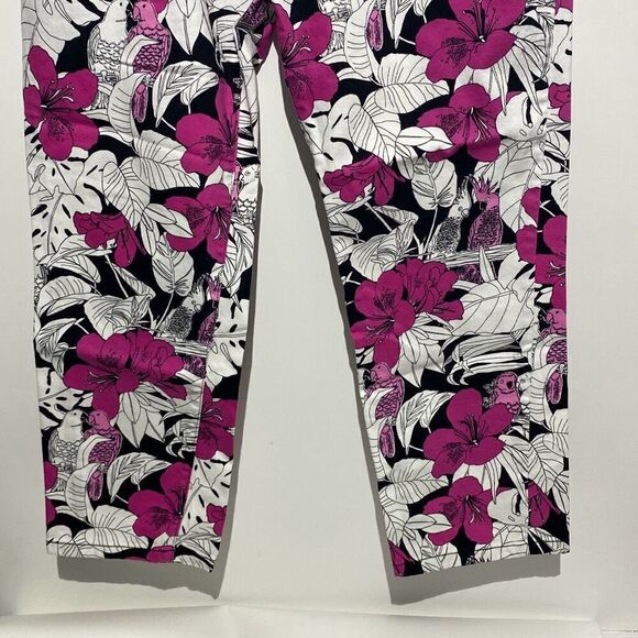 Tori Richard Women's Multicolor Floral Tropical Skinny Casual Pants Size 14 - Picture 2 of 7